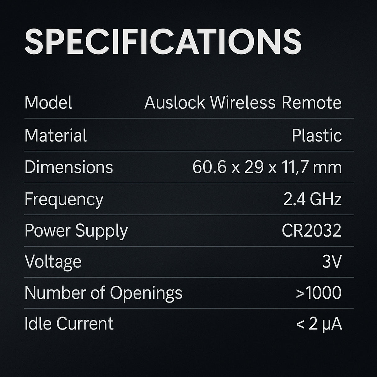 AUSLOCK - Remote AUSLOCK - Remote