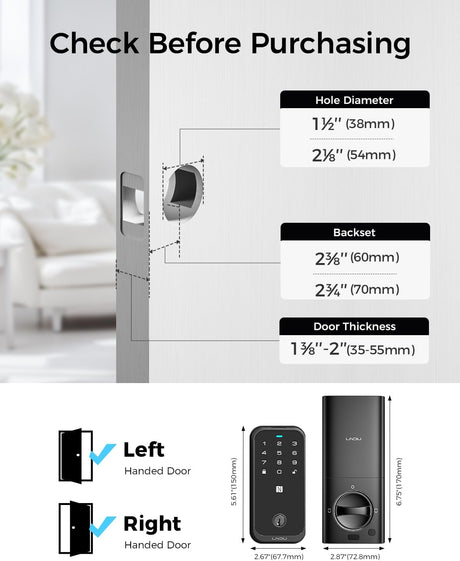 LNDU HK01W HomeKit Smart Deadbolt WI-FI Version